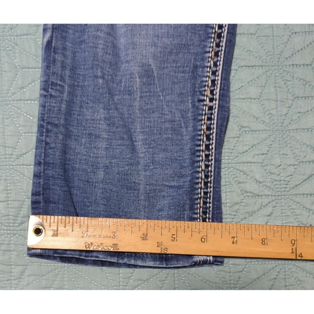 Rock Revival Felina Jeans Easy Crop Sz 28 Women’s Blue Distressed Embroidered - Picture 15 of 15